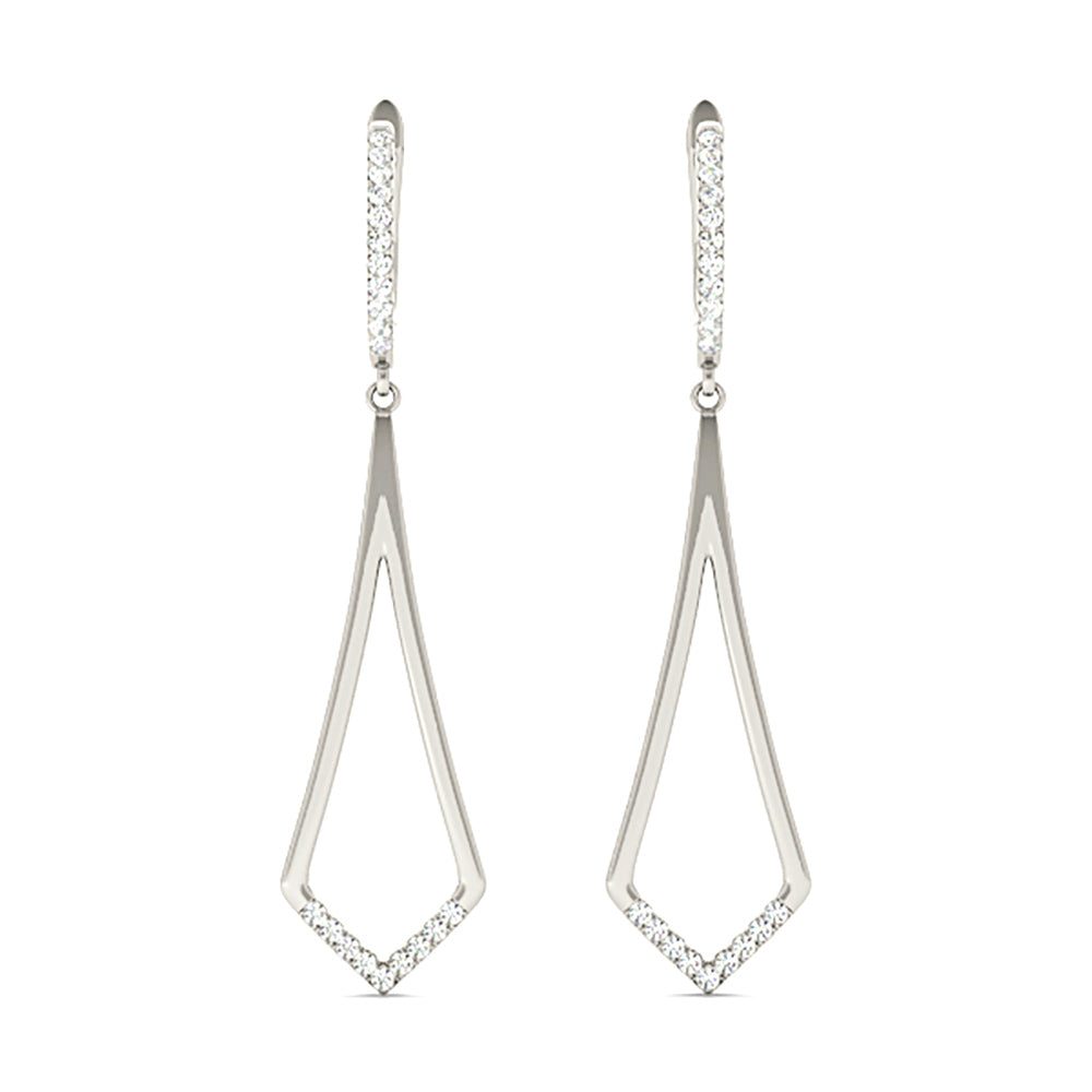 0.20 ctw Diamond Modern Drop Earrings-VIRABYANI